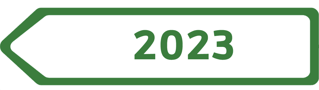 banderin verde indicando año 2023 en su interior